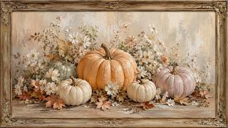 Vintage Fall Pumpkin Frame TV Art Screensaver | Pastel | 6 Hours No Sound screenshot 1