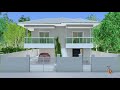 Planta 3D de uma linda Casa Duplex com quatro Quartos