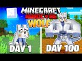 I Survived 100 DAYS as a WOLF in HARDCORE Minecraft!