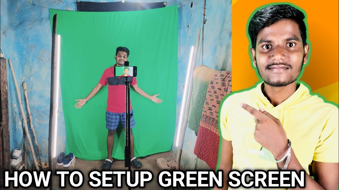 How To Setup Green Screen Without Stand Holder - YouTube