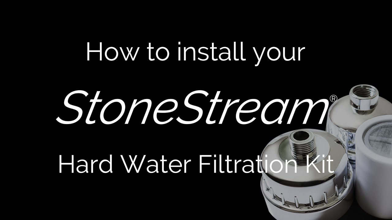 StoneStream Handheld Showerhead Hard Water Filter Wall Shower Adapter 6-Pc Kit 