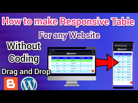 How to make Responsive Table for Website without Coding for Mobile | Blogger ,WordPress |Large table