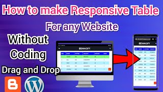 How to make Responsive Table for Website without Coding for Mobile | Blogger ,WordPress |Large table