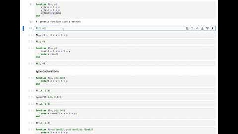 Functions in the Julia programming language