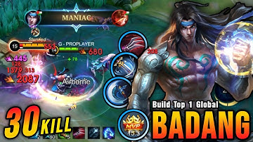 Almost SAVAGE!! 30 Kills Badang Brutal Critical Damage!! - Build Top 1 Global Badang ~ MLBB