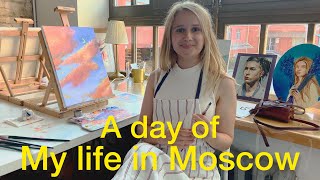 A DAY OF MY LIFE in Moscow, Russia 2021 | Grocery Store, Drawing Class & Food Mall
