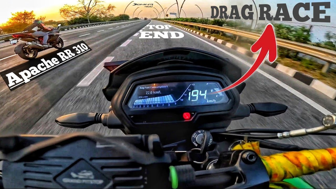 Bajaj Dominar 400 UG Bs6 2023 vs Apache RR 310 Drag Race 2.0 | Highway Top End