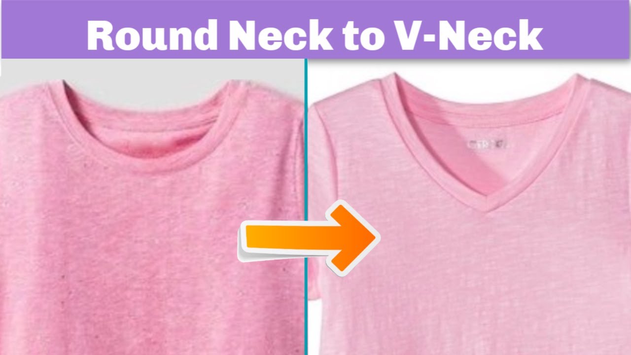 Convert Any Round Neck T Shirt To A Professional Looking V Neck T Shirt