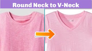 Convert Any Round Neck Tshirt to a Professional Looking VNeck Tshirt in 15 minutes | #stayathome