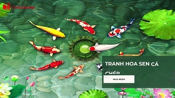 TRANH TREO TƯỜNG - KIỂU ĐƠN NGANG - TRANH HOA SEN CÁ CHÉP