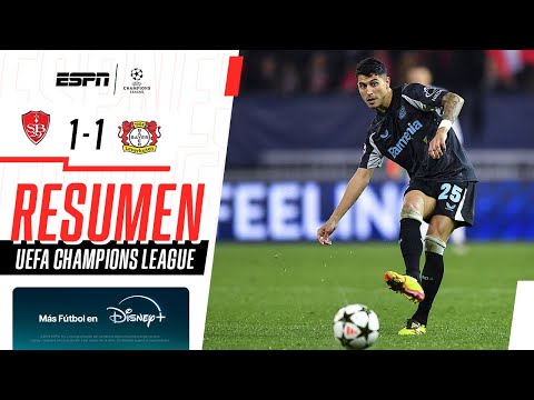 CON PALACIOS DE TITULAR, EL EQUIPO DE XABI EMPATÓ EN FRANCIA | Brest 1-1 Bayer Leverkusen | RESUMEN