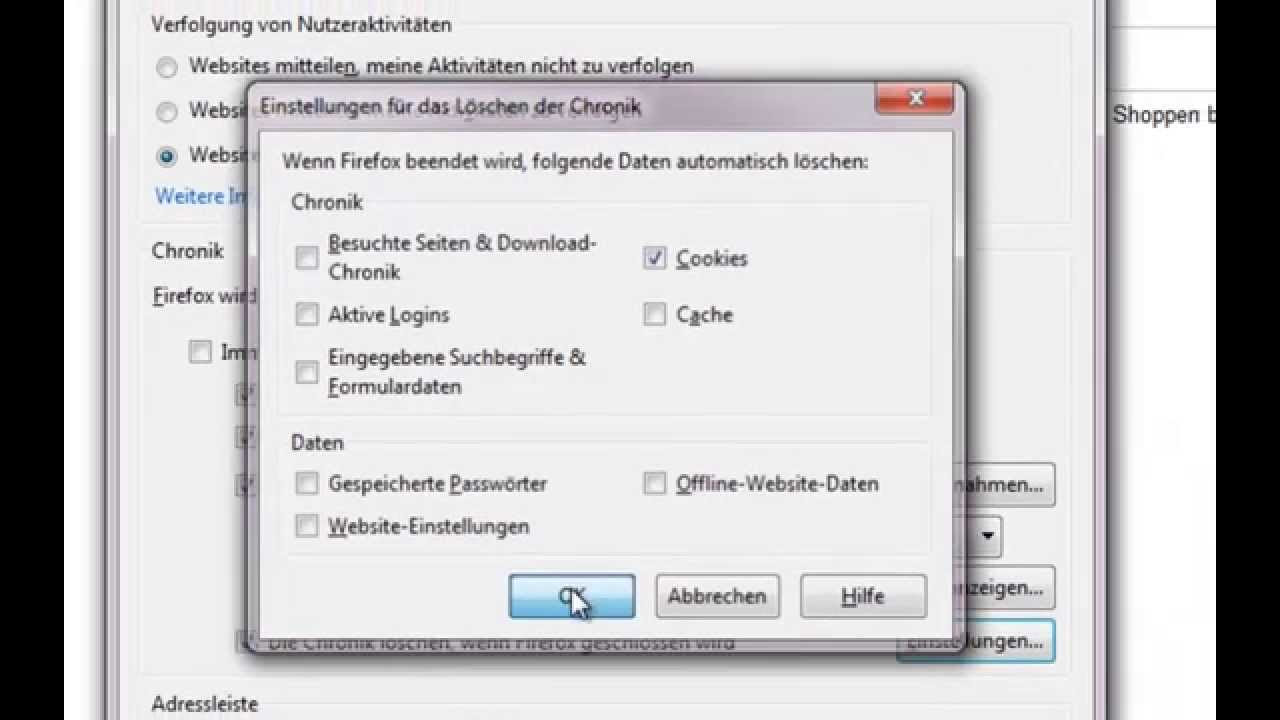 Update GDPC: Firefox Tracking Cookies blockieren deaktivieren löschen Browser Tutorial Mozilla