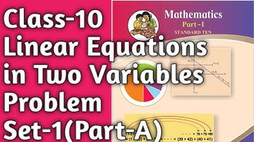 Class -10|Linear Equations in Two Variables |Problem Set-1A|Mathematics-1|Maharashtra State Board