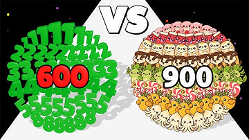 NUMBER MASTER /vs FOOD KAWAII RUN CROWD CONTROL ∞ ASMR Gameplay Android iOS • Ball Merge Math Games