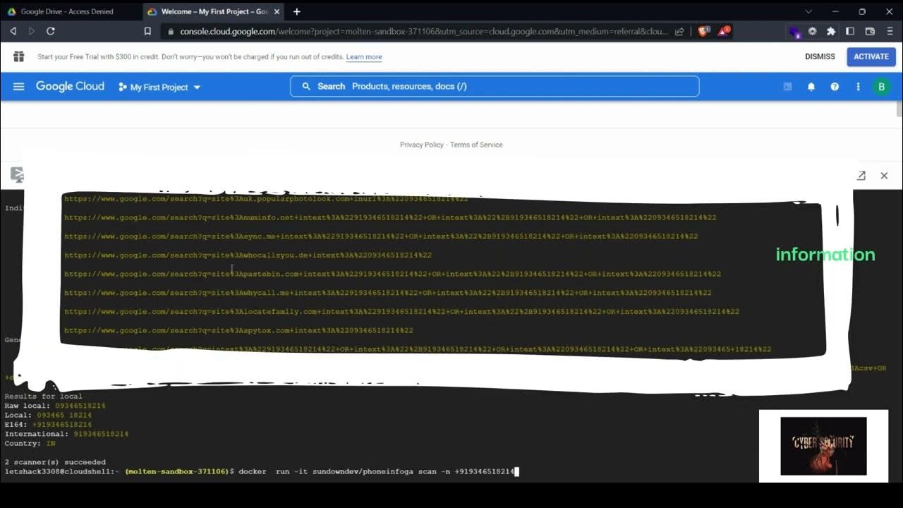 Get personal information through mobile no using phoneinfoga youtube