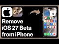 [2 WAYS] How to Delete &amp; Remove iOS 27 Developer Beta from iPhone