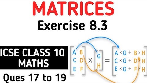 Matrices Class 10 ICSE | Ex 8.3 Q.No 17 to 19 ICSE Class 10 Matrices M L Aggarwal | Matrix Chapter 8