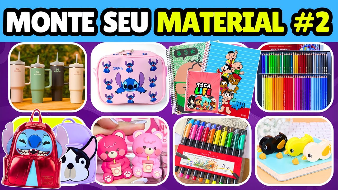 📚 MONTE SEU MATERIAL ESCOLAR PARTE 2 | #quiz  #materialescolar