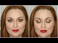 HOLIDAY MAKEUP TUTORIAL | SPARKLY EYES AND RED LIPS