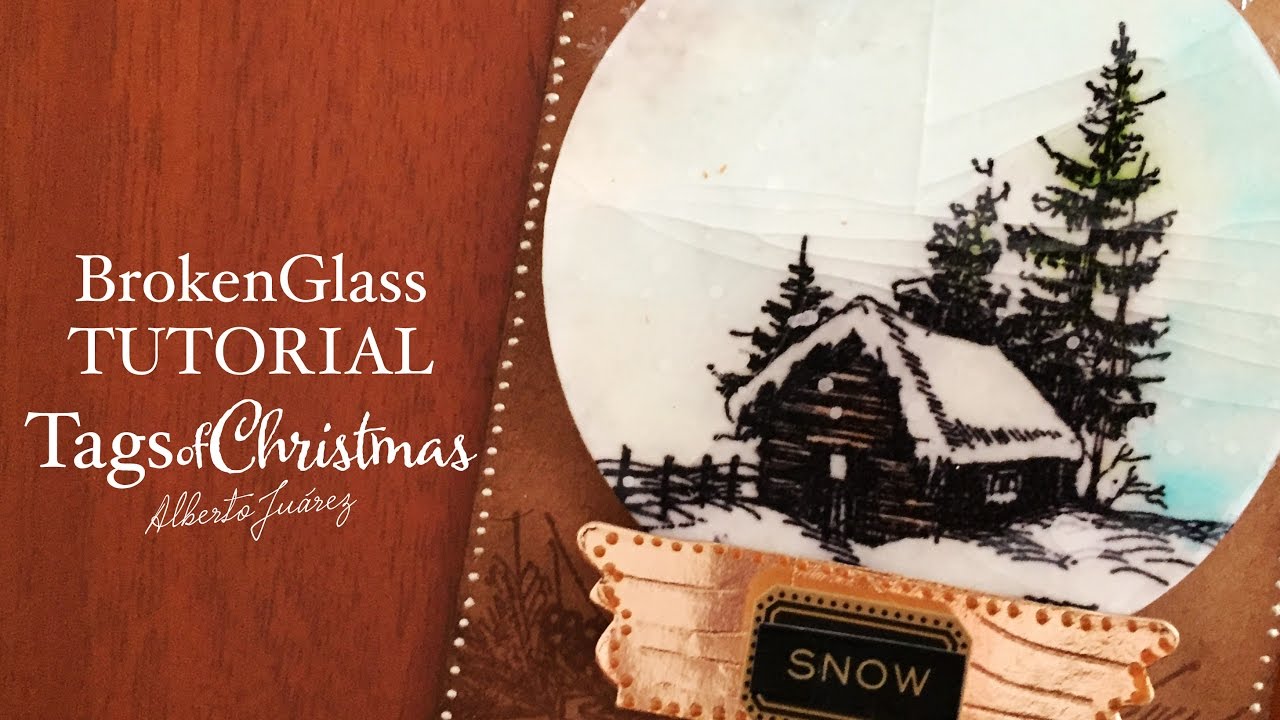 Fake embossing glass tutorial Tags of Christmas 06 YouTube