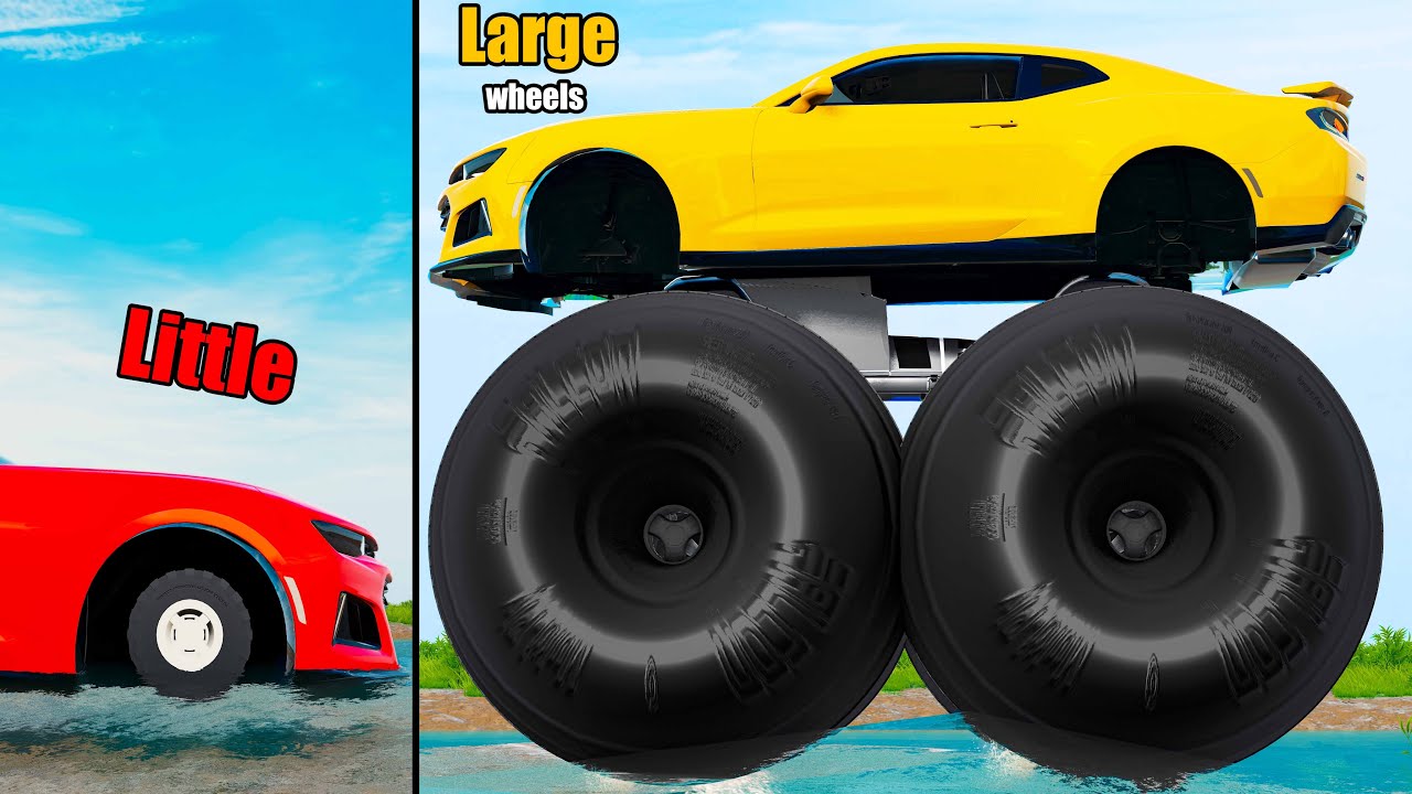 Large vs Little Wheels 35 Beamng drive YouTube