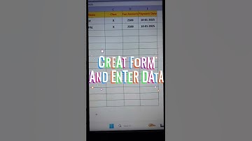 Creat form quickly data entry in Excel @shorts