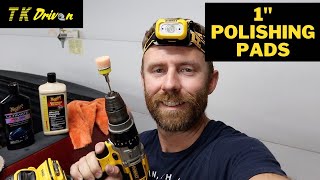 Cheap 1'' polishing pads in a cordless drill!
