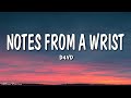 D4vd Notes From A Wrist Lyrics
