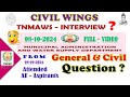 ✍️ TNMAWS ✍️ 👉 AE 👈 !✨08 -10-2024✨! General &amp; Civil Interview Questions 🔥From Attended Aspirants🔥