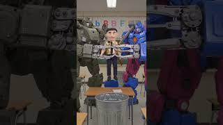 two mechs send Jackie chu into a trash can. #sml #mecha