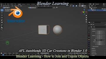 Blender Learning.Quick Video.How to Join and Unjoin Objects