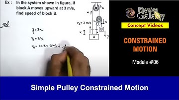 Class 11 Physics | Constrained Motion | #6 Simple Pulley Constrained Motion | For JEE & NEET