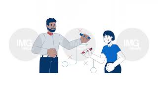 Collaborative problem solving at work 2D animation