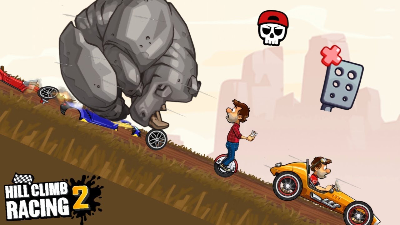 😱 Every Vehicle Vs Rhinoceros Without Gass !! In - Hill Climb Racing 2
