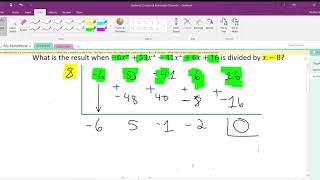 Target 1C: Synthetic Division & Remainder Theorem