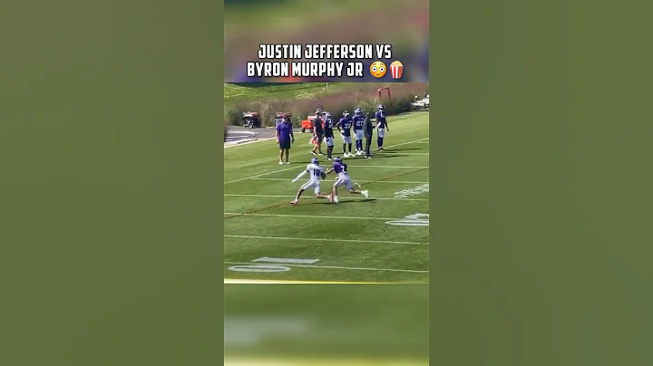 Justin Jefferson vs Byron Murphy Jr at practice 😳🍿 #JustinJefferson #Shorts