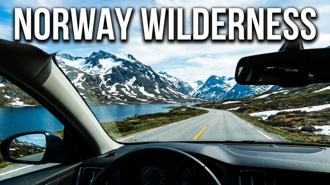Driving in Epic Mountainscape in Norway Wilderness