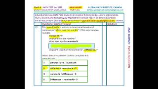 Coding Pseudocode Computer Literacy 3 Practice Test Problems EQAO 9