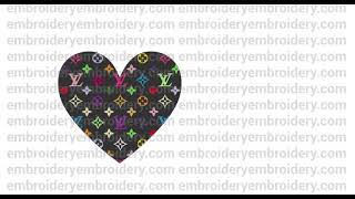 LV Louis Vuitton pattern heart machine embroidery design files