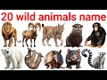 20 Wild Animals Name in English and Hindi | जंगली जानवरों के नाम | Kids Learning Video
