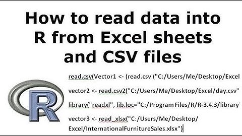How to load data into R from Excel sheets and CSVs
