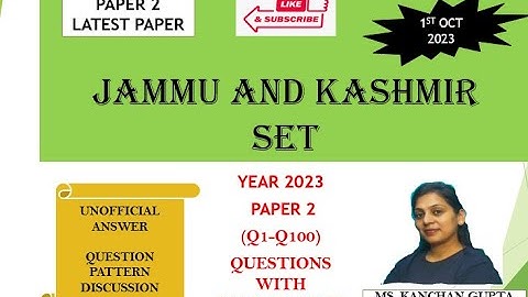 JK SET |1st OCT 2023| UNOFFICIAL ANSWER KEY! COMPLETE DISCUSSION |NET/SET