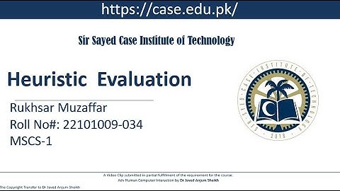 Sir Sayed Case Institute of Technology: Heuristic Evaluation based on Nielsen’s Principles