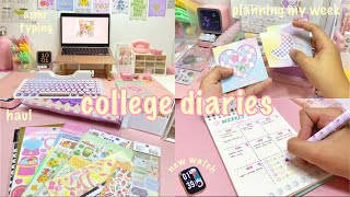 college diaries ep.3🥞: asmr keyboard typing, planning my week, notes, stationery haul, touchelex🍥