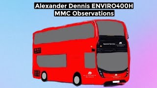 Alexander Dennis ENVIRO400H MMC Observations