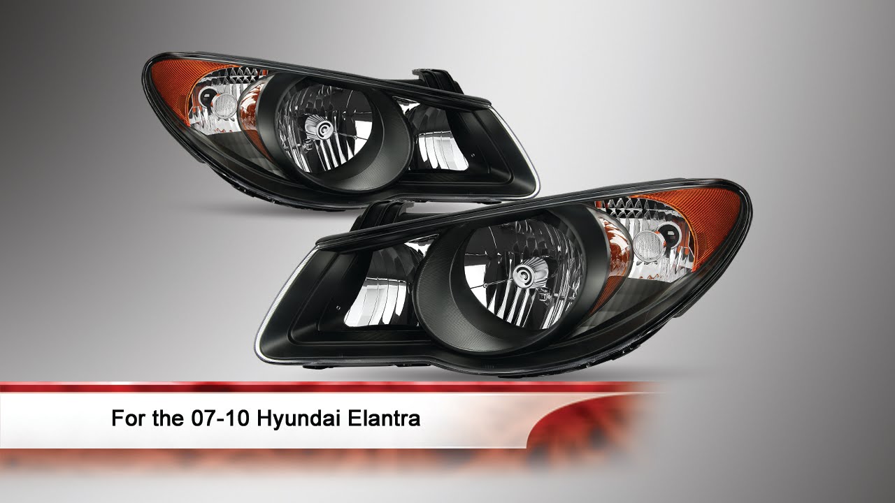 07-10 Hyundai Elantra OEM Style Headlights - YouTube