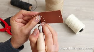 Lezna punzon sticher para coser y pasar hilo, con mango, punta de gancho