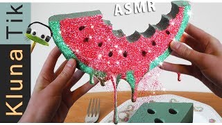 FLORAL FOAM WATERMELON for LUNCH! | Kluna Tik Dinner | ASMR eating sounds no talk espuma floral