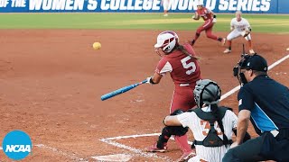 Oklahoma softball's dominant Game 1 win, from field level