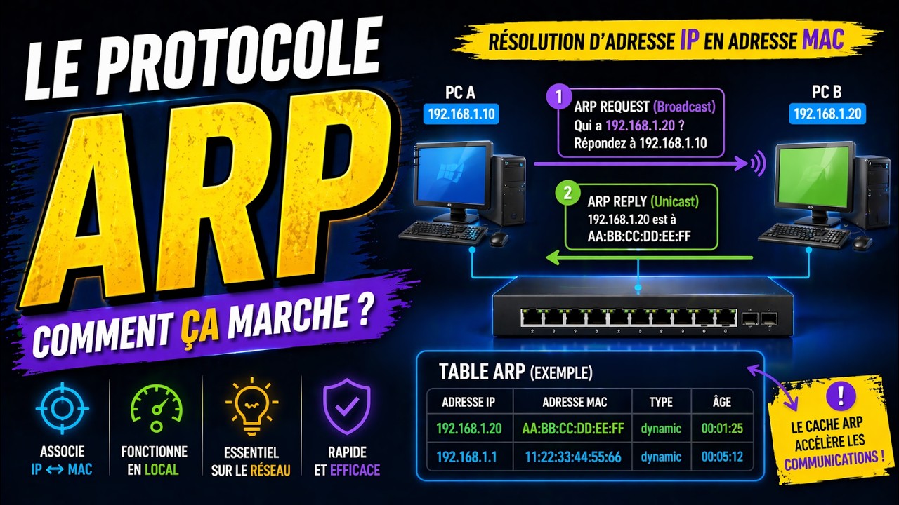 Le protocole ARP : fonctionnement et utilité | Réseaux #17